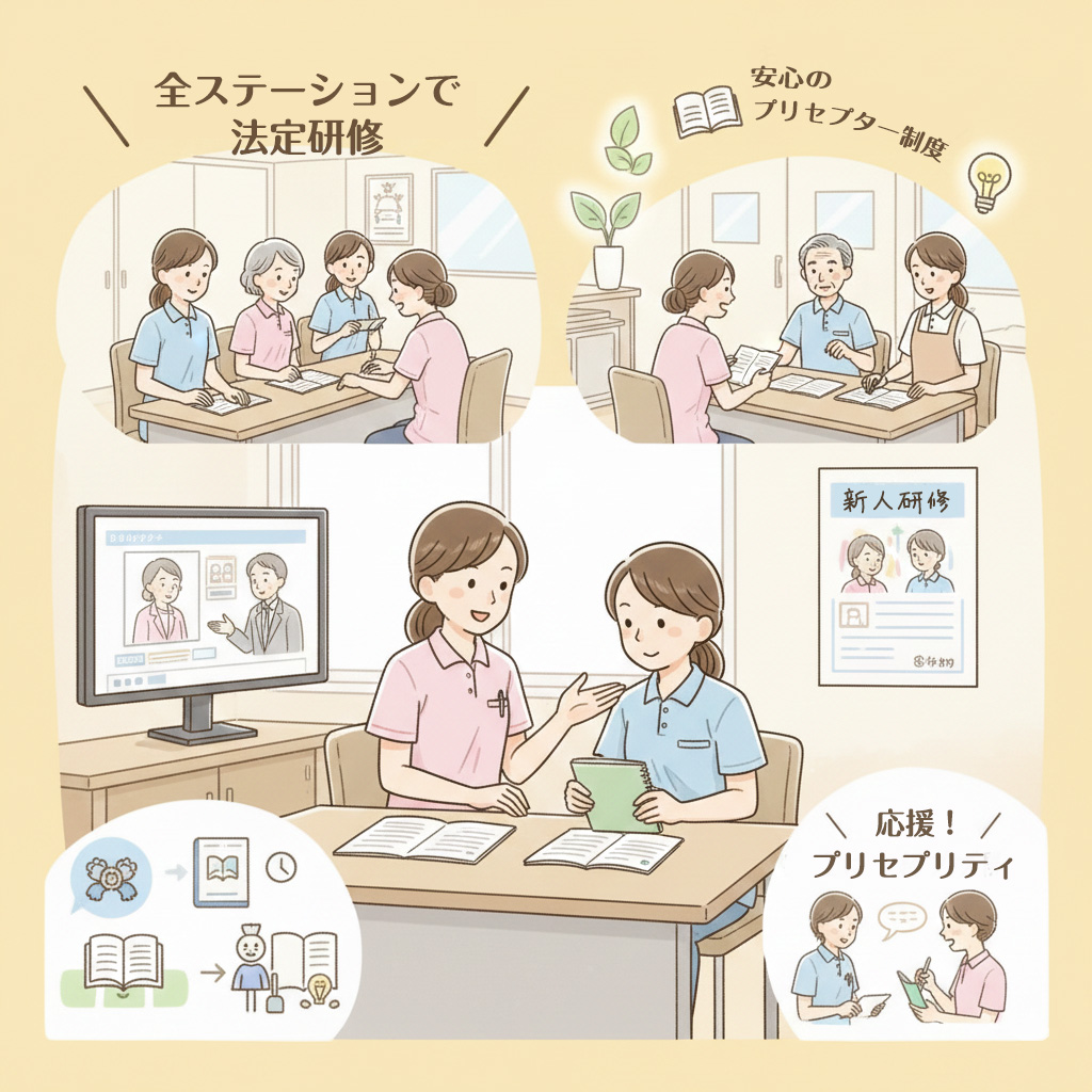 オンラインなど充実したプリセプター研修制度